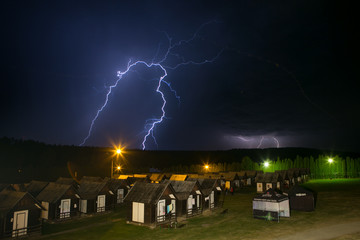 Lightning during a stormy night