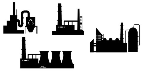 set of Industry icon silhouettes