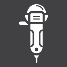 Angle grinder glyph icon, build and repair, cutter sign vector graphics, a solid pattern on a black background, eps 10.
