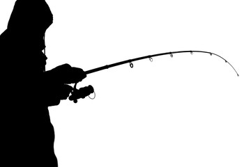 Silhouette of a fisherman