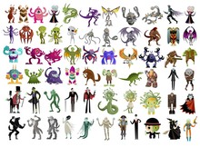 Evil Spooky Monsters Creatures Collection