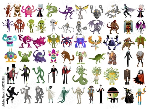 Cuadros en Lienzo evil spooky monsters creatures collection