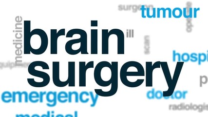 Canvas Print - Brain surgery animated word cloud, text design animation.