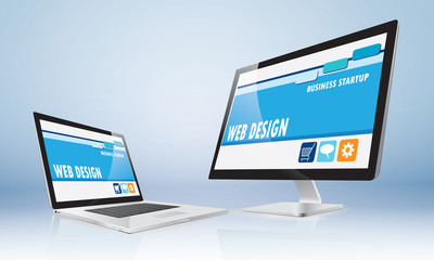 Wall Mural - vector illustration. internet online computer web design website network technology future concept