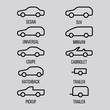 Different types of car body.