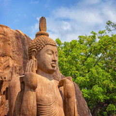 Wall Mural - Avukana statue is a standing statue of the Buddha. Sri Lanka. Horizontal shot