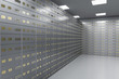 safe deposit boxes inside bank vault