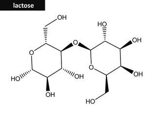 Sticker - Molecular structure of lactose,