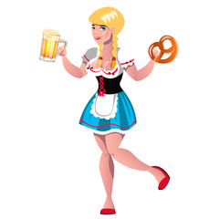 Pretty blond girl with beer