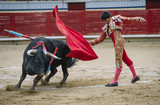 Bullfighter in a bullring.
