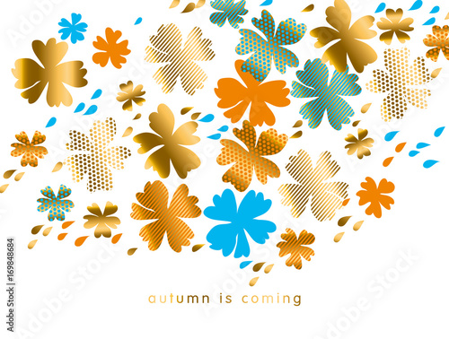 stylized autumn floral vect...