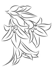 Sticker - Sketch of wild flowers. 