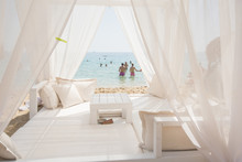 Baldachin, Cabana Bed On Beach - View, Sunshine