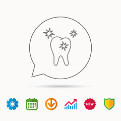 Wall Mural - Healthy tooth icon. Dental protection sign.