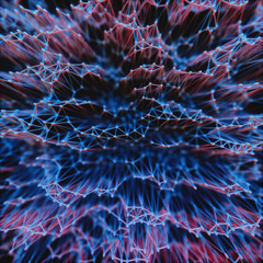 Wall Mural - 3d illustration. mesh interconnected by tubes and spheres in the form of organic fabric.