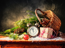 Festive Christmas Alarm Clock Boxes Gifts Snowfall