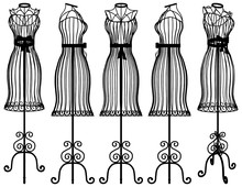 Mannequin Clothes Shop Hanger Silhouette Illustration Vector 