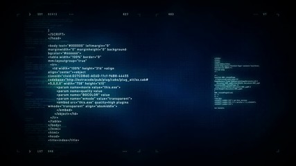 4k computer code scrolling blue - computer code scrolling in abstract cyberspace. this clip is avail