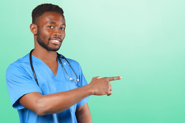 Wall Mural - African american medical doctor man