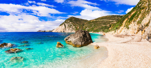 Wall Mural - Most beautiful beaches of Greece - Petani in Kefalonia, Ionian islands