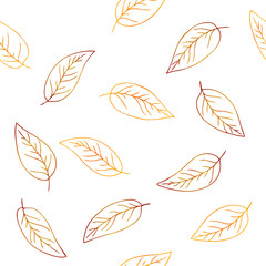 Wall Mural - color contour simple leaves pattern