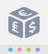 © micromaniac86 - Currency Exchange Cube - Granite Icons. A professional, pixel-perfect icon designed on a 32x32 pixel grid and redesigned on a 16x16 pixel grid for very small sizes.