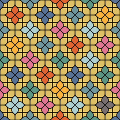 Wall Mural - colored delicate seamless floral pattern in oriental style