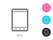 © tomes1985 - Tablet icon vector. Tablet symbol for your web site design, logo, app. One of a set of linear electronics icons.
