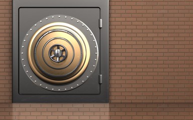 Wall Mural - 3d metal safe metal safe