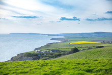 Rural Landscape And Cliffs On The Isle Of Wight