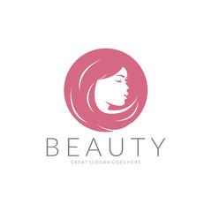 Wall Mural - Beauty logo. An elegant logo for beauty, fashion and hairstyle related business. Easy to change color, size and text. 