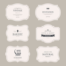 Set Of Vintage Labels Old Fashion. Banner Illustration Vector.