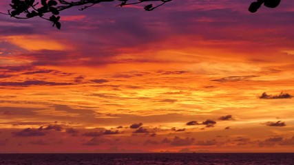 Wall Mural - The sky and the clouds at sunset, beautiful black orange red