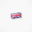 Shiny glossy small waving union jack british flag vector icon