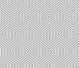 Wall Mural - Modern stylish design with concentric hexagons. Seamless vector pattern