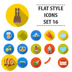 Wall Mural - Oktoberfest set icons in flat style. Big collection Oktoberfest vector symbol stock illustration