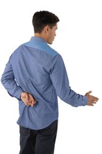 Rear View Of Businessman Extending Arm For Handshake With