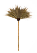 Grass Broom On Isolated Background.