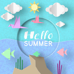 Wall Mural - Hello Summer. Design Vector Illustrations.