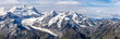 large vue panoramique sur un glacier des Alpes qui fond