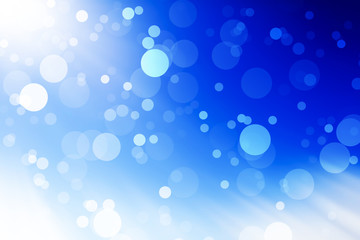 Poster - Lights On Blue Background - Vector Illustration, Graphic Design Useful For Your Design. Bright Blue Abstract Christmas Background With White Snowflakes