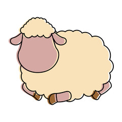 Wall Mural - cute sheep character icon vector illustration design