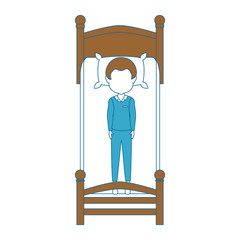 Wall Mural - man sleeping on the bed vector illustration design