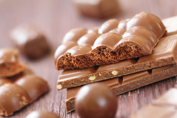 Wall Mural - Pile of chocolate with nuts