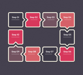 Wall Mural - Vector progress background. Template for diagram, graph, presentation and chart. Business concept with 10 options, parts, steps or processes. Abstract background. eps 10