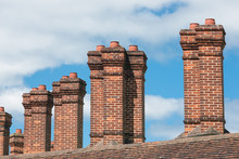 Brick Chimney At Buildings Near Windsor Castle In England