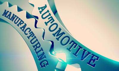 Automotive Manufacturing - Mechanism of Metallic Cogwheels. 3D.