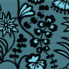 Sticker - Lace seamless pattern with flowers