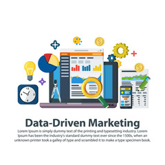 Wall Mural - data driven marketing strategy. web template in flat style. business development, lead generation, r
