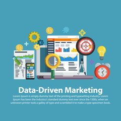 Wall Mural - business growth analytics and valuation development. data driven marketing strategy. web template in